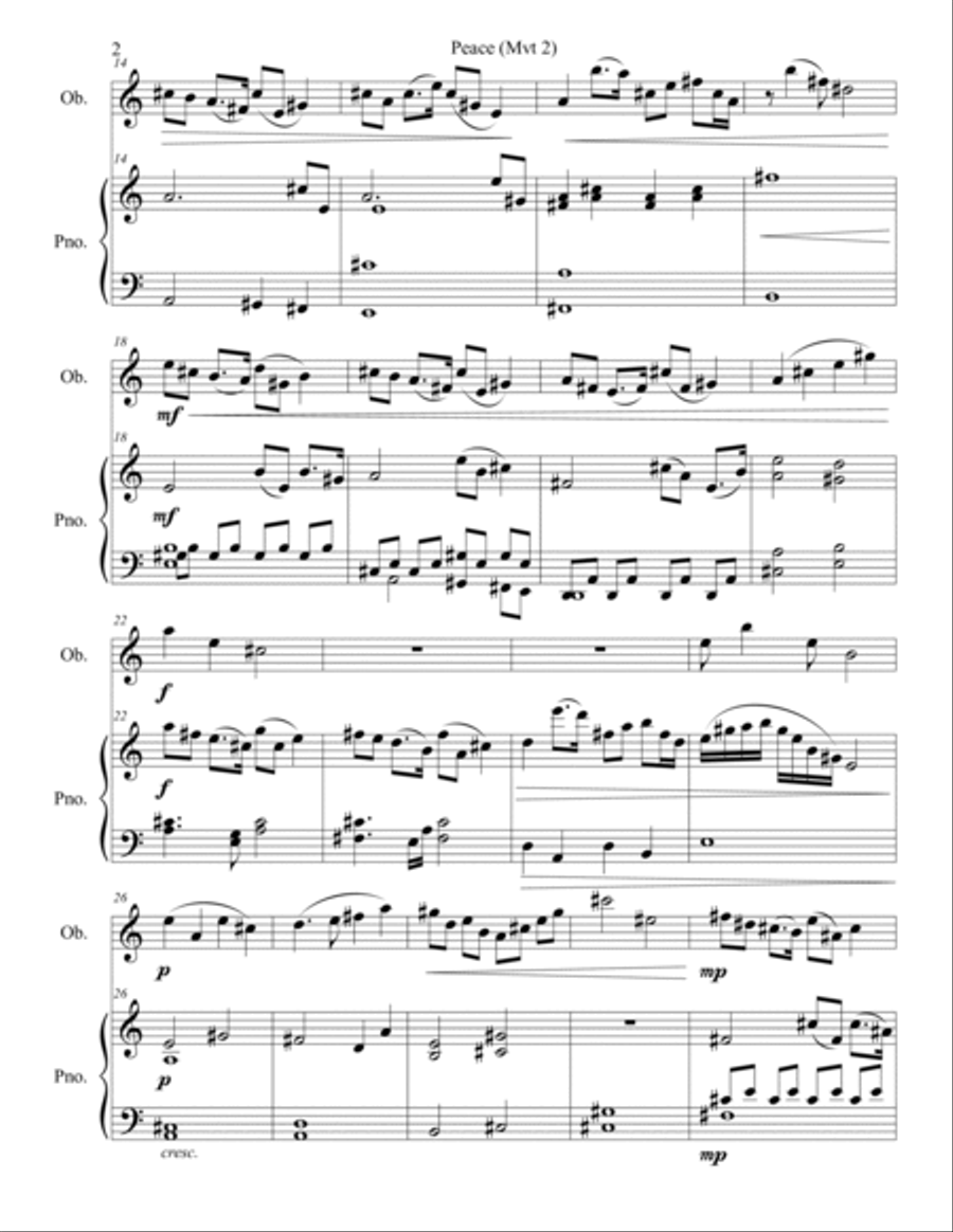 3 Emotions for Oboe and Piano Woodwind Duet scores gallery preview page 6