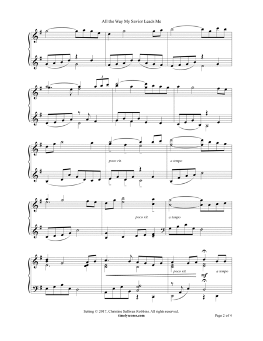 All the Way My Savior Leads Me Piano Solo scores gallery preview page 2