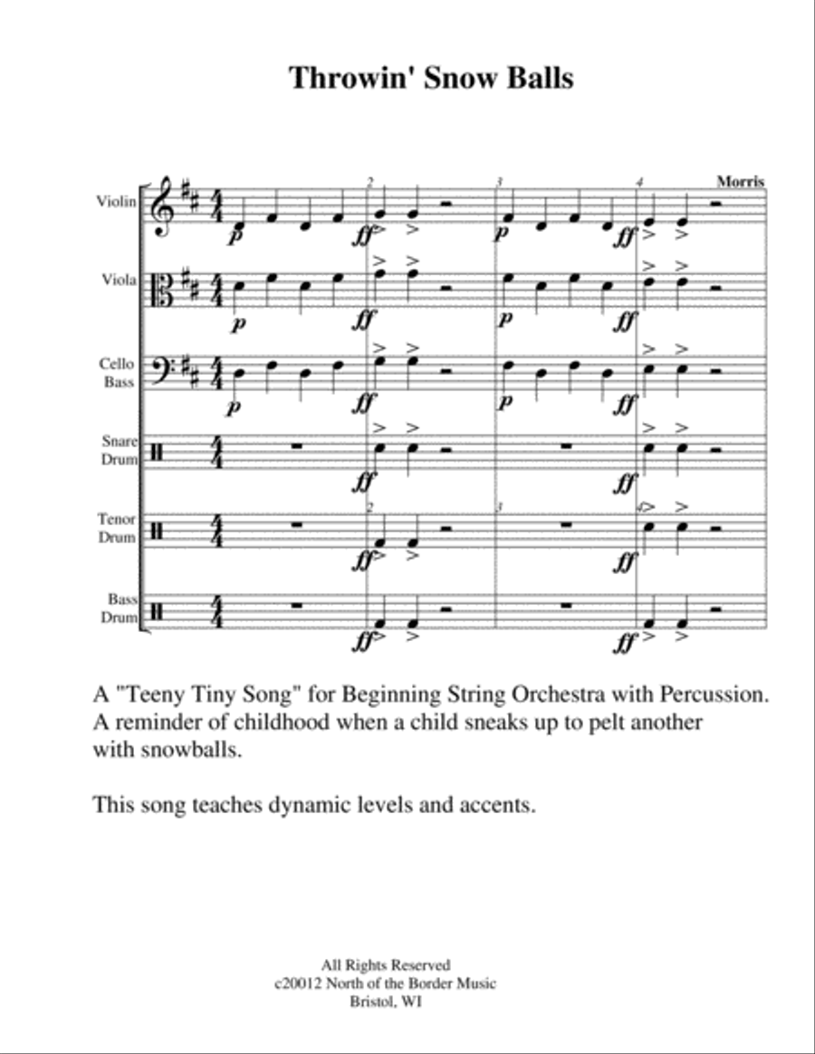 Throwin' Snowballs Throwin' Snowballs String Orchestra scores gallery preview page 2