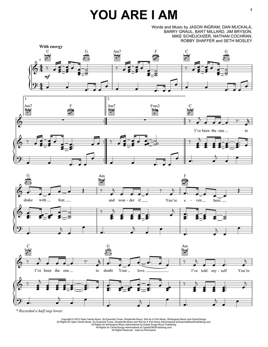 You Are I Am Guitar scores gallery preview page 1