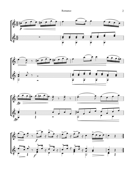 Romance from Eine kleine Nachtmusik for treble recorder and guitar image number null