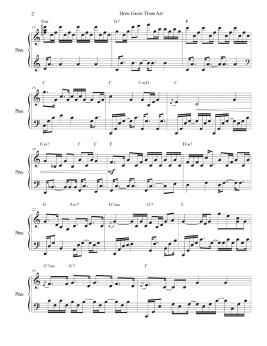 How Great Thou Art - Solo Piano Piano Solo scores gallery preview page 2