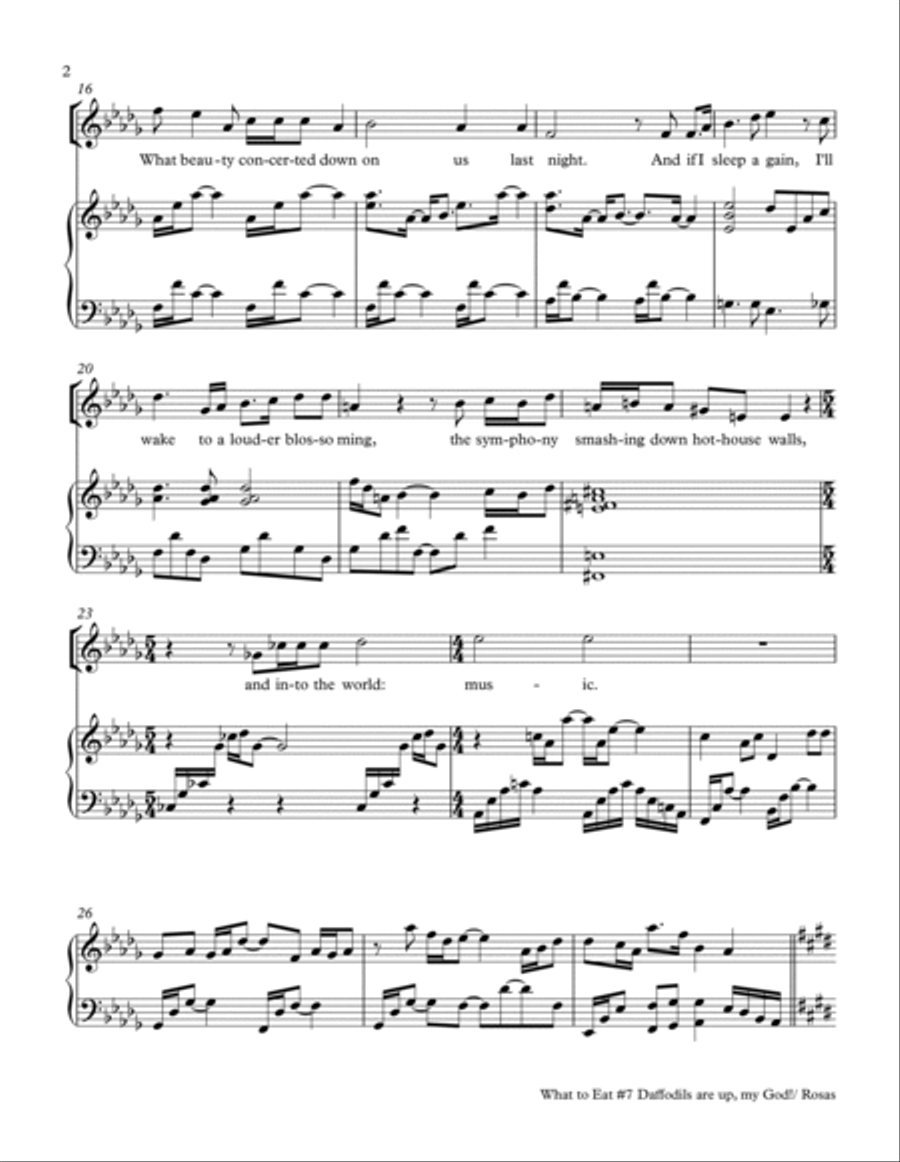 What to Eat, What to Drink #7 Daffodils are up, my God! Choir scores gallery preview page 2