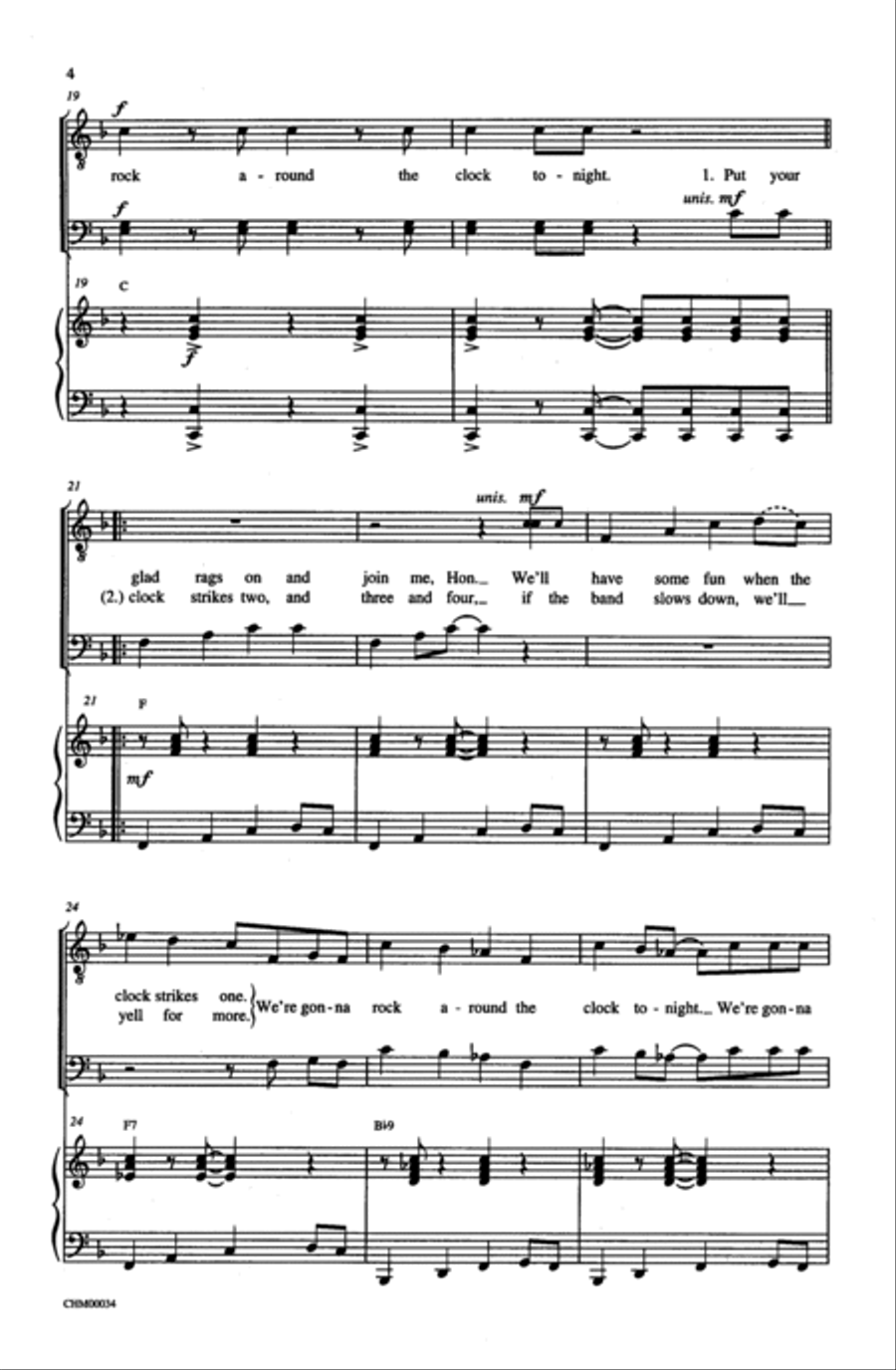 Rock Around the Clock Men's Choir scores gallery preview page 14