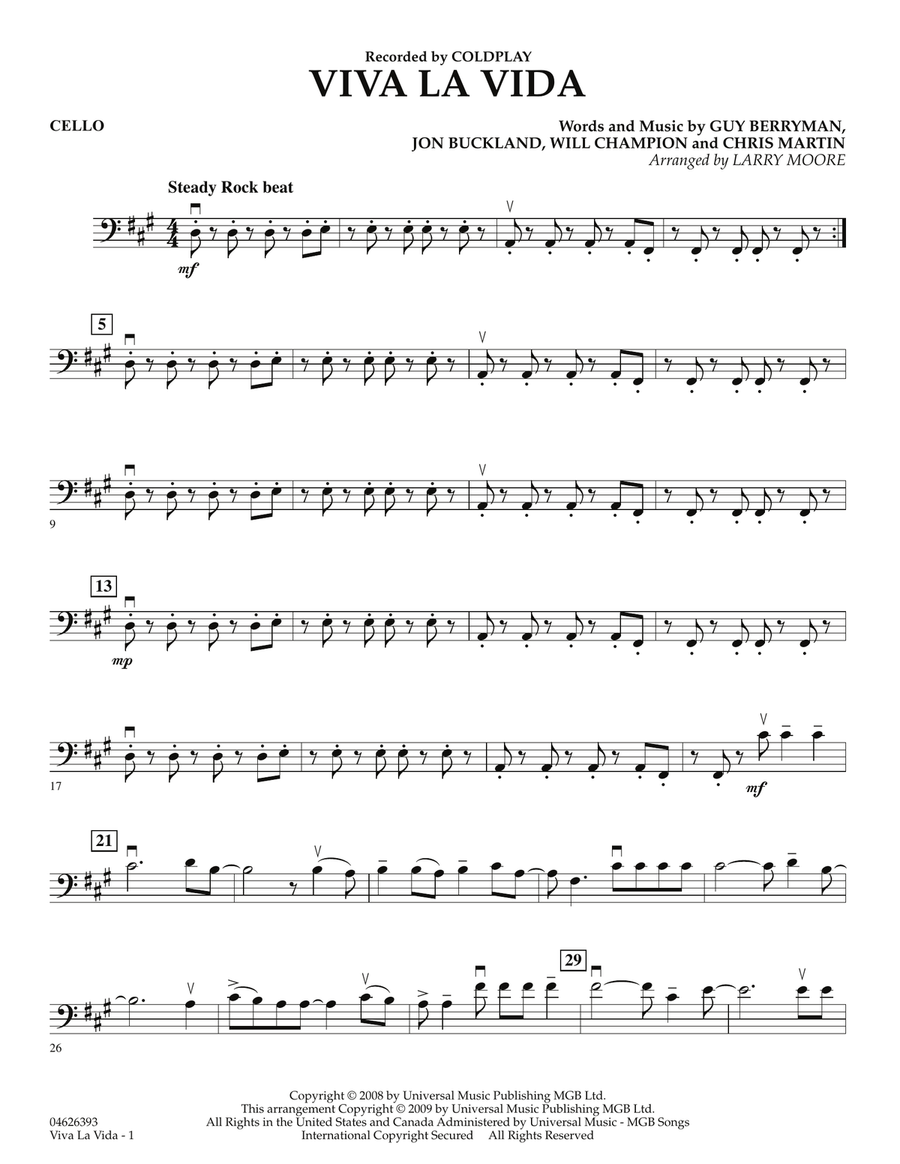 Viva La Vida - Cello Orchestra scores gallery preview page 1