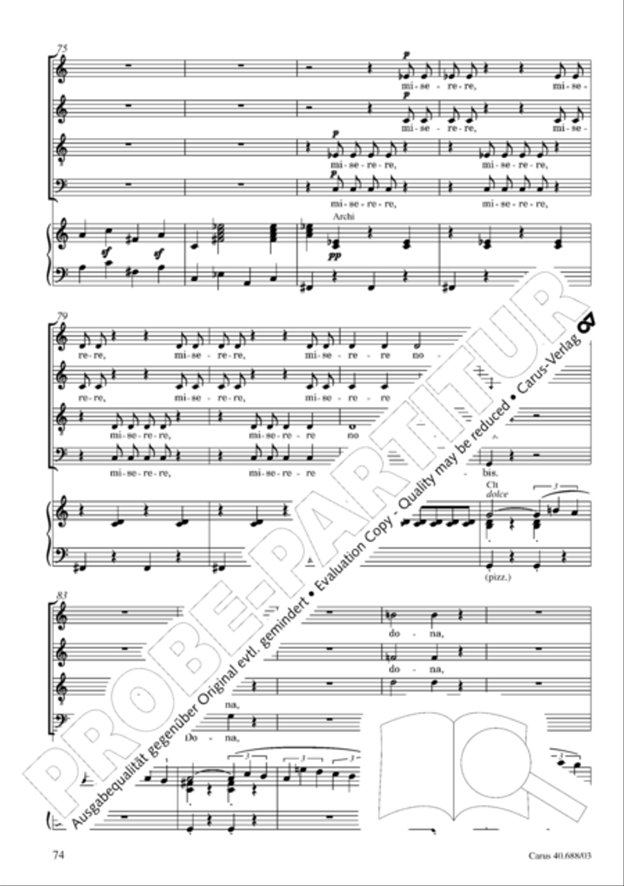 Mass in C Major 4-Part scores gallery preview page 75