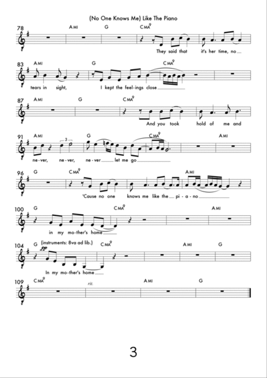(no One Knows Me) Like The Piano Small Ensemble scores gallery preview page 3