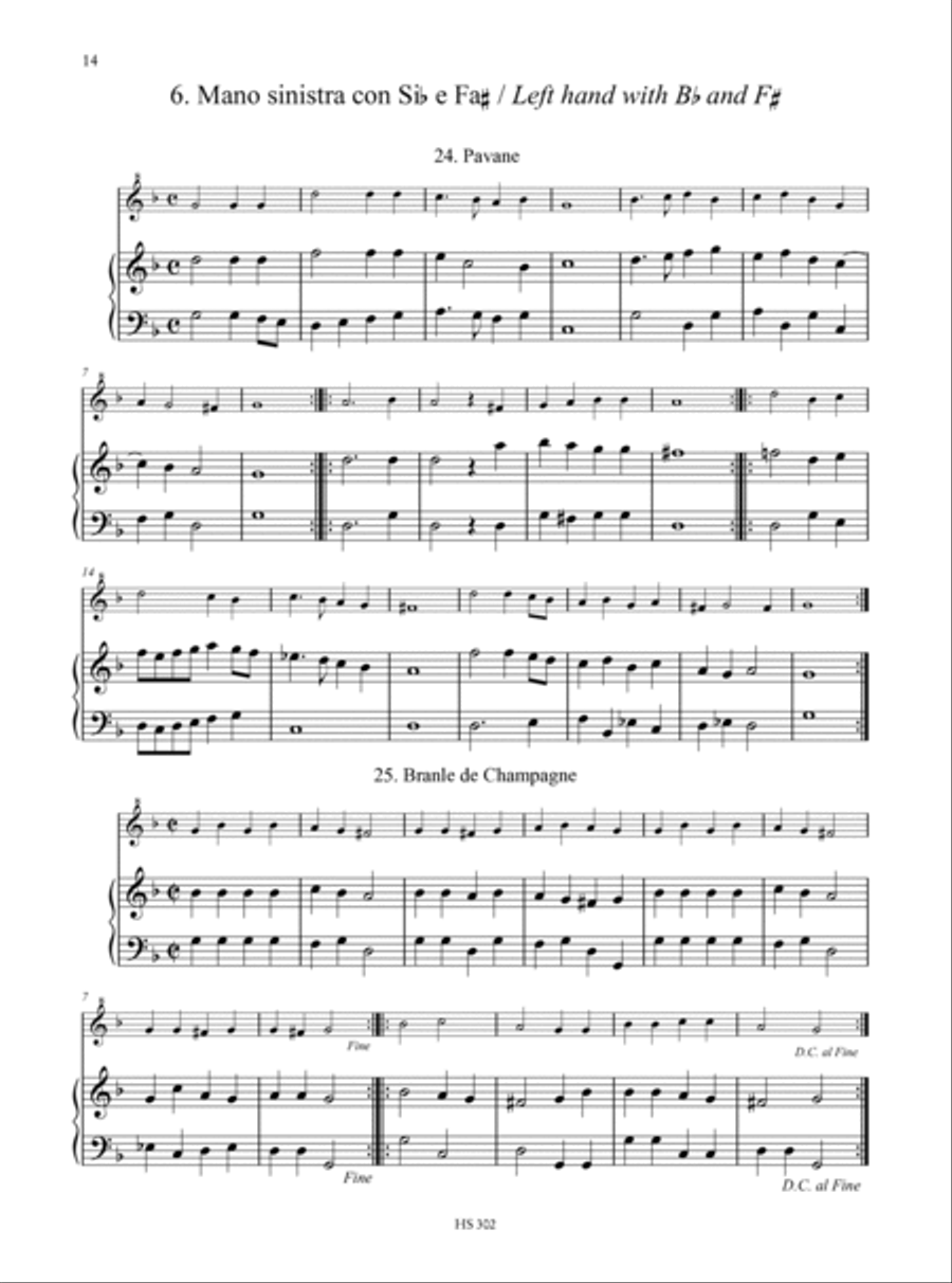 Danseries. Progressive Anthology of Dances from the French Renaissance for Descant Recorder, optional Treble or Tenor Recorder and Keyboard Instrument - Vol. 1: Easy to Intermediate Level Soprano Recorder scores gallery preview page 7