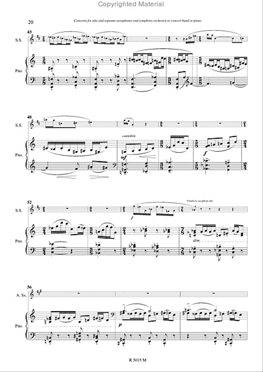 Concerto pour saxophone Piano Accompaniment scores gallery preview page 13