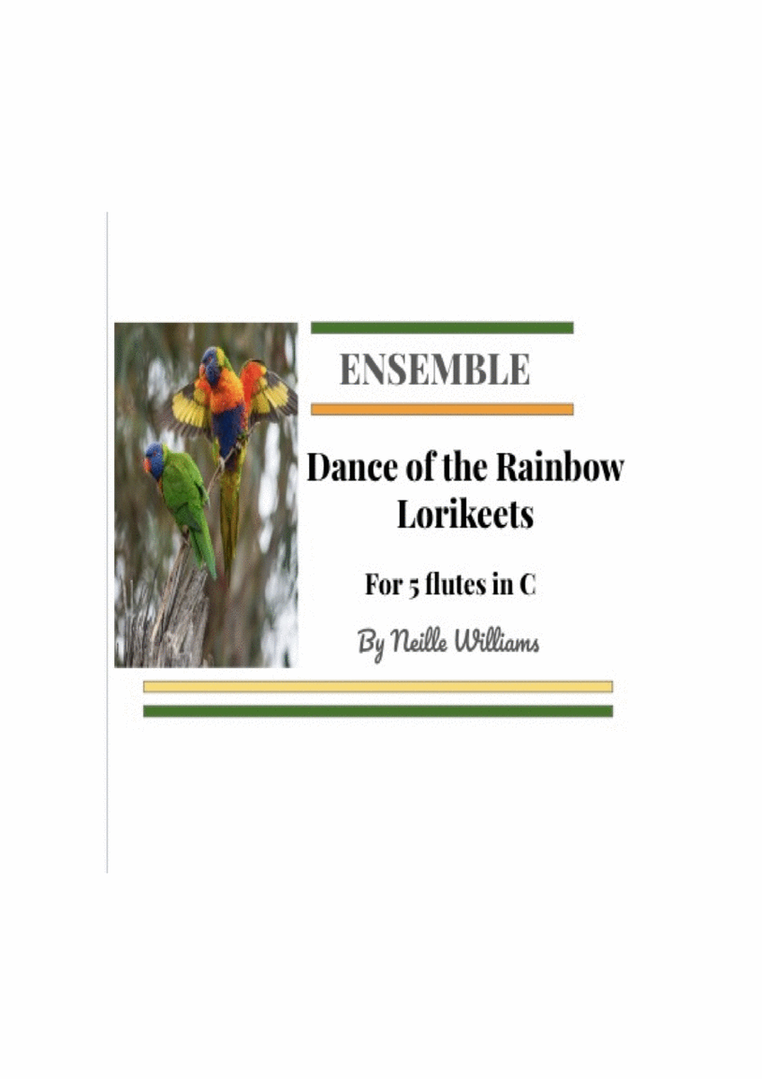 Dance of the Rainbow Lorikeets - (for 5 flutes in C) image number null