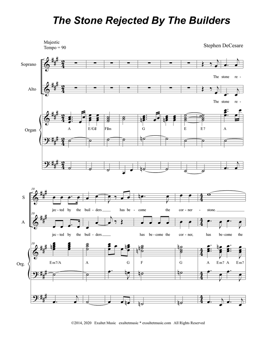 The Stone Rejected By The Builders (2-part choir - (SA) SA scores gallery preview page 1