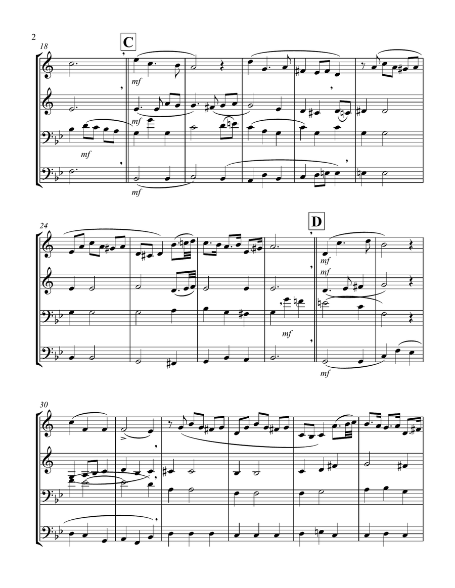 Bist Du Bei Mir (Brass Quartet - 2 Trumpets, 2 Trombones) Brass Ensemble scores gallery preview page 2