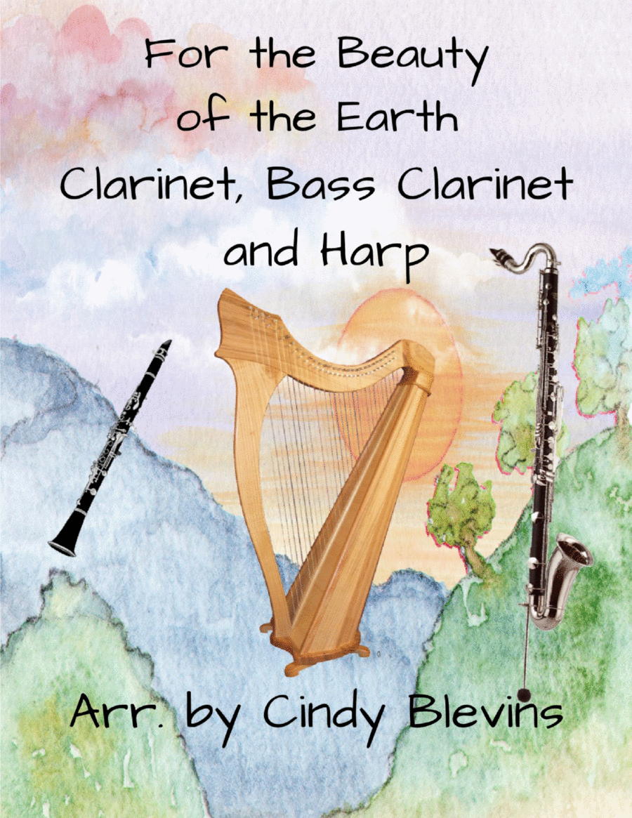 For the Beauty of the Earth, for Clarinet, Bass Clarinet and Harp Small Ensemble scores gallery preview page 1