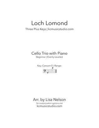 Loch Lomond - Cello Trio with Piano Accompaniment