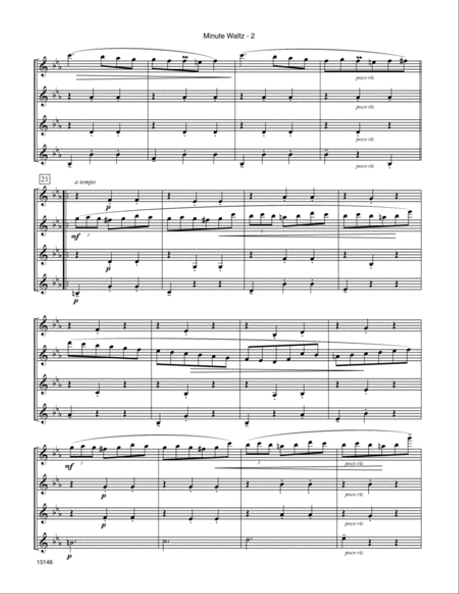 Minute Waltz (Valse Op. 64, No. 1) Clarinet Quartet scores gallery preview page 3