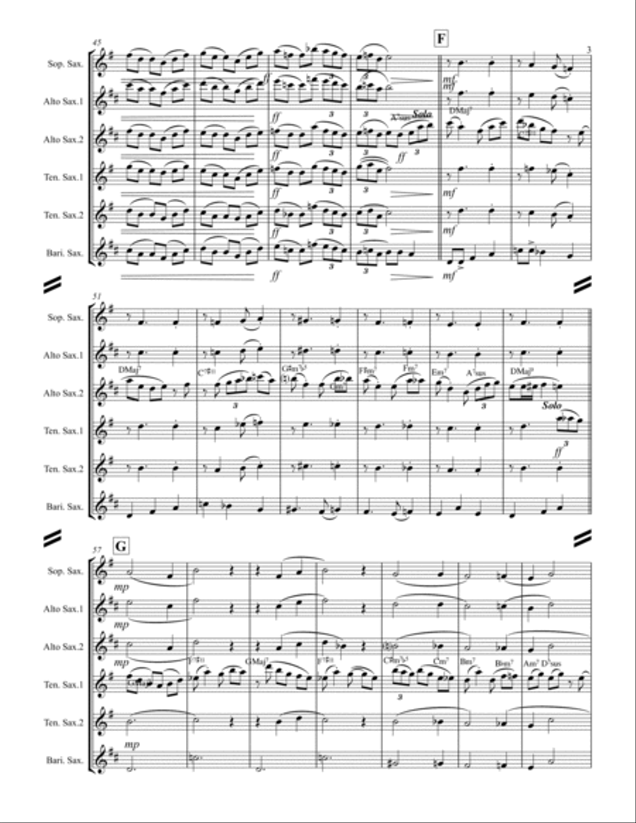 Christmas Time Is Here Saxophone Quintet scores gallery preview page 4