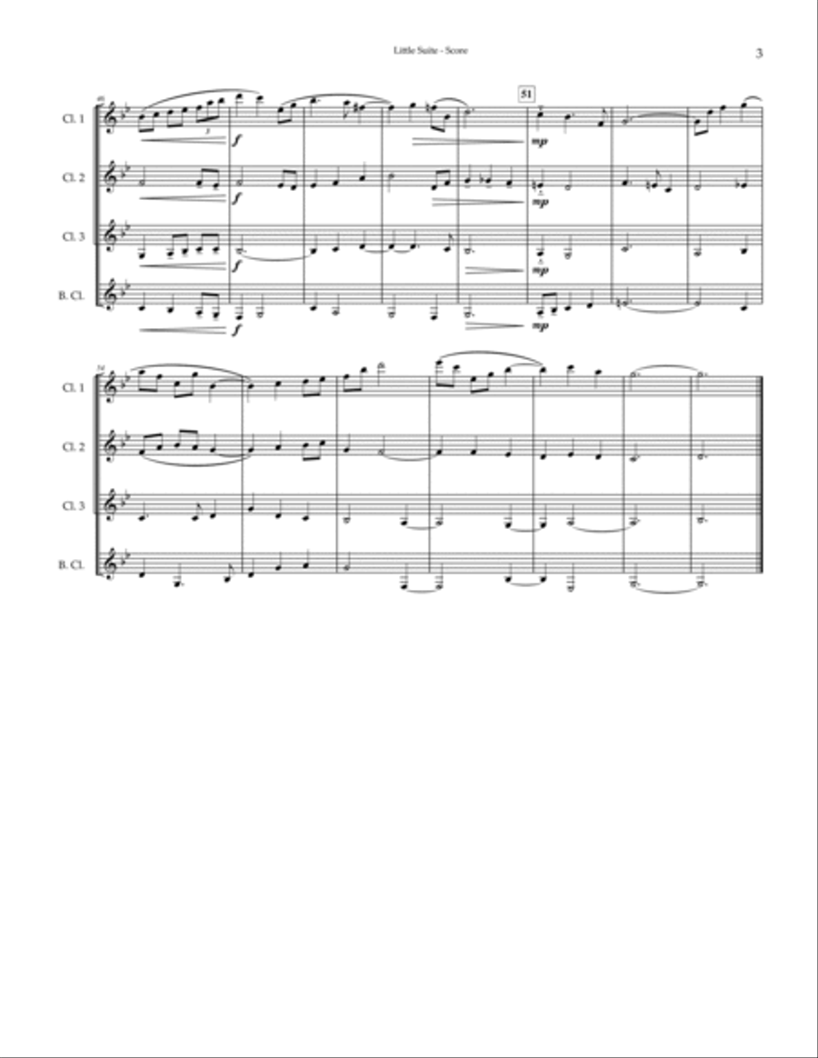 Little Suite for clarinet quartet