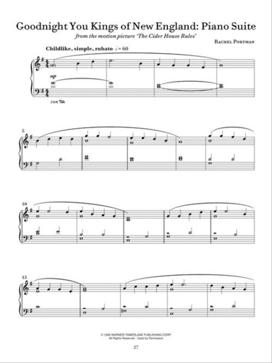 Rachel Portman – Beyond the Screen / Film Works on Piano Piano Solo scores gallery preview page 5
