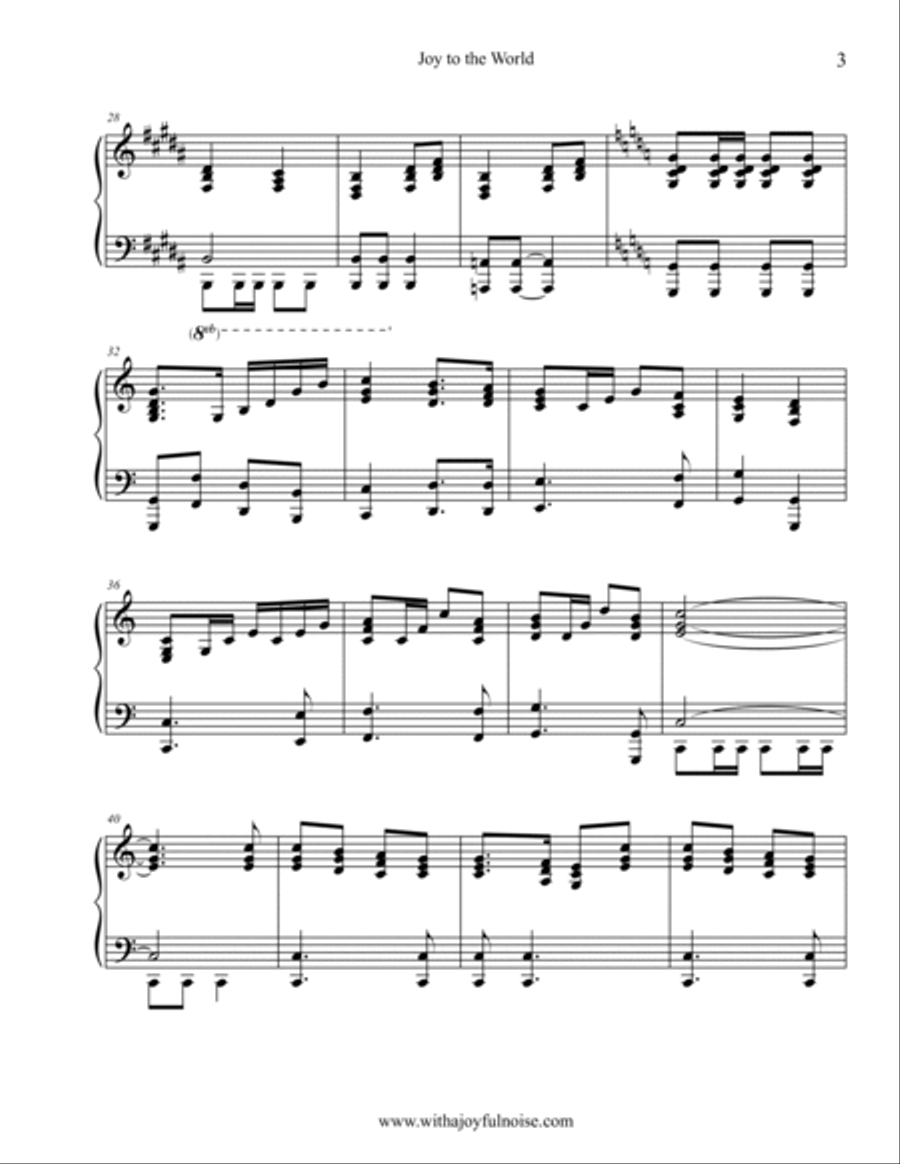 Joy To The World – Advanced Piano Christmas Solo Sheet Music Piano Solo scores gallery preview page 4