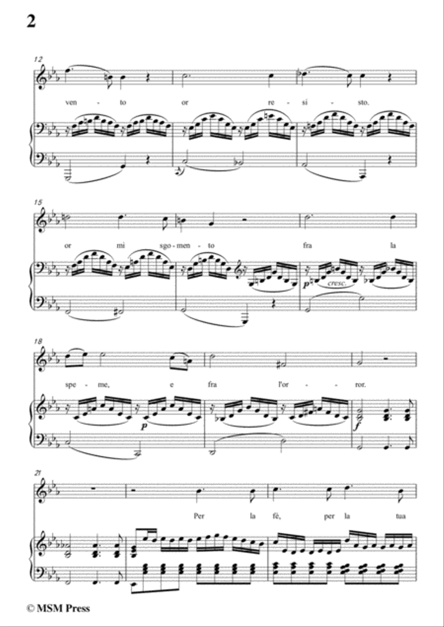 Schubert-Son fra l'onde,in c minor,for Voice&Piano Voice scores gallery preview page 4