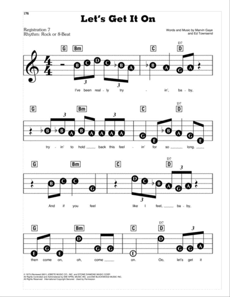Let's Get It On Let's Get It On Electronic Keyboard scores gallery preview page 1
