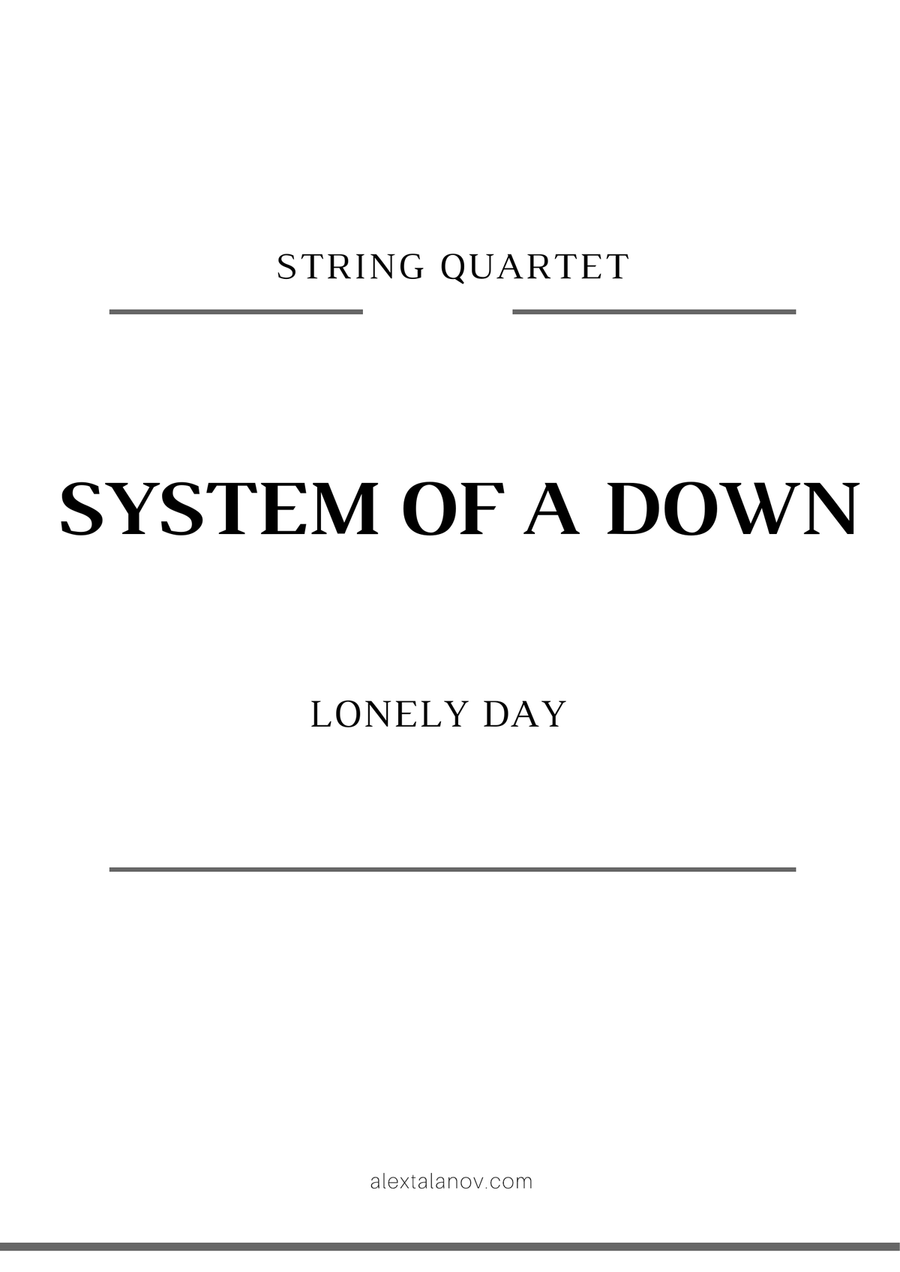 Lonely Day Lonely Day String Quartet scores gallery preview page 1