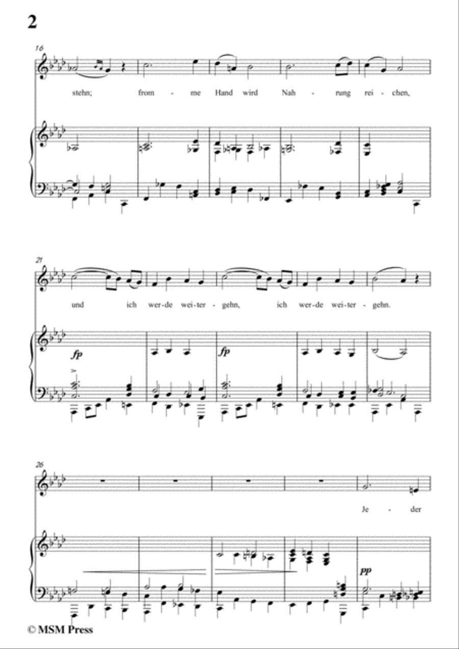 Schubert-An die Türen will ich schleichen Op.12 No.3 in f minor,for voice and piano Voice Solo scores gallery preview page 4