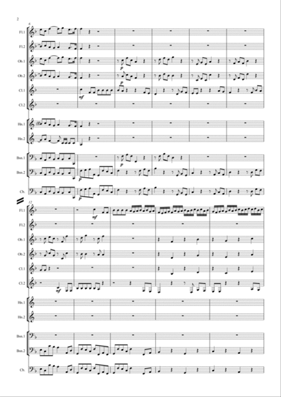 Handel: For unto us a Child is born (Messiah) - wind dectet School and Community scores gallery preview page 2