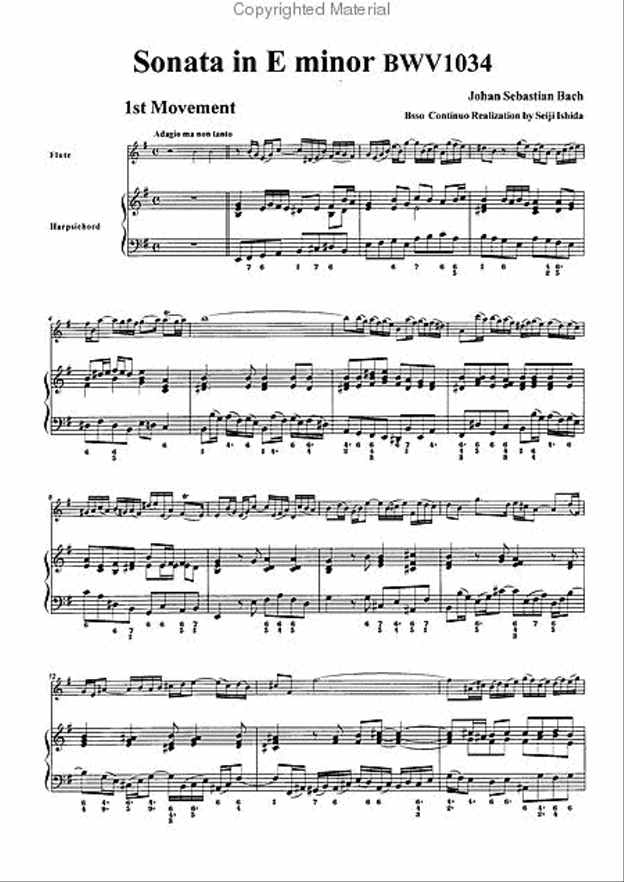 Sonata in E minor, BWV1034 Flute scores gallery preview page 3