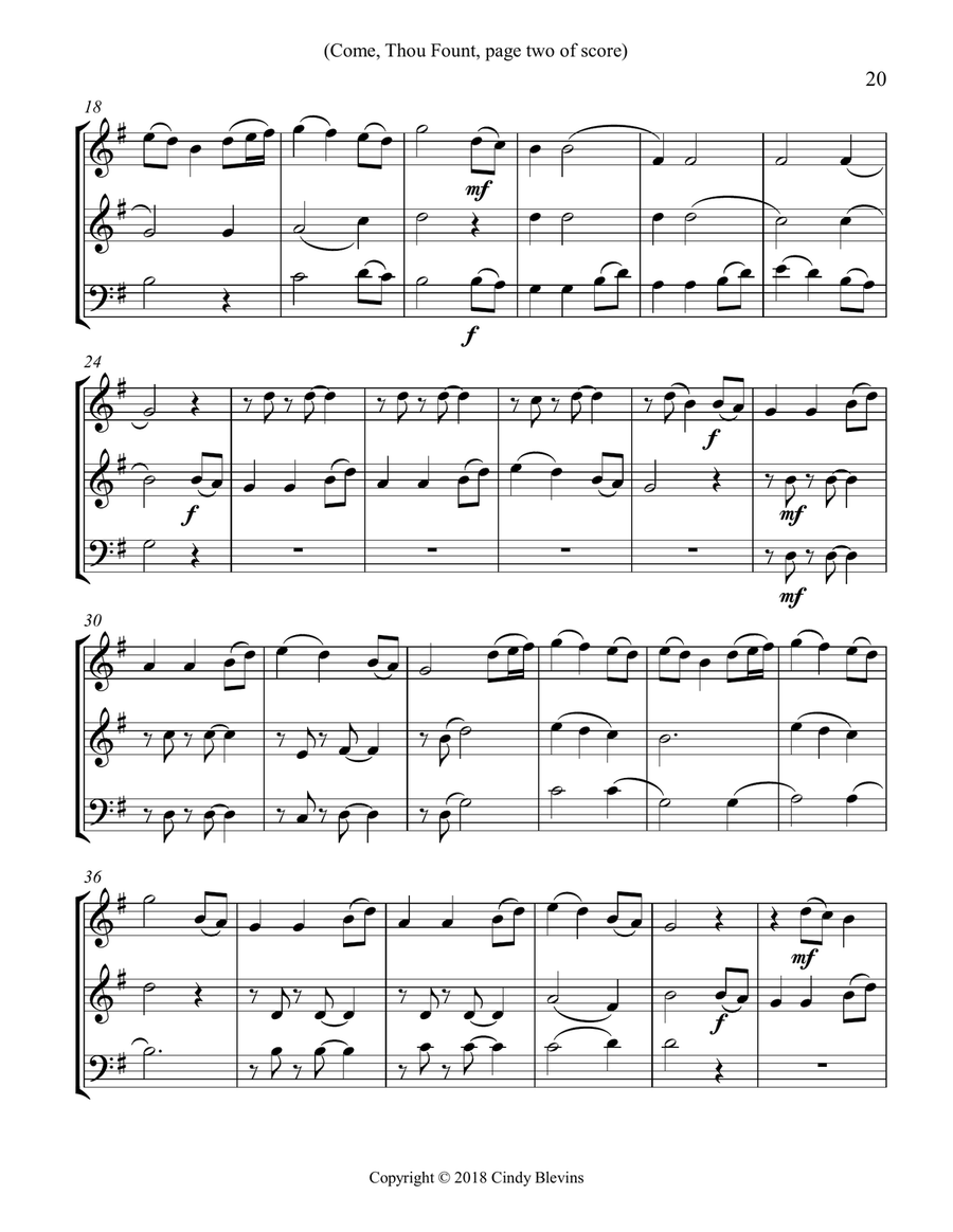 12 Favorite Hymns, Book 1, for Two Violins and Cello String Trio scores gallery preview page 3