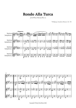 Rondo Alla Turca by Mozart for Baritone Sax Quartet