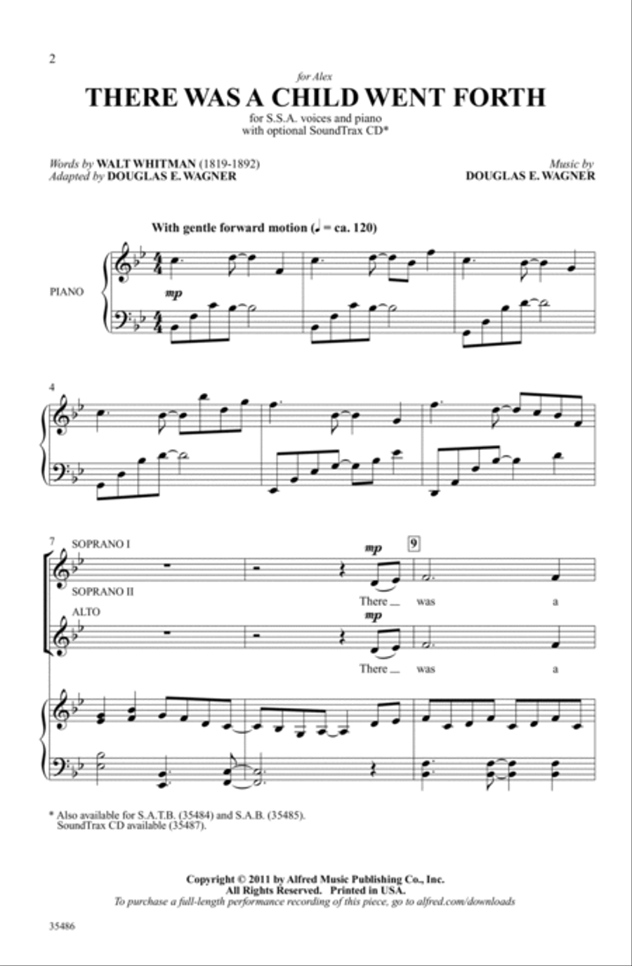 There Was a Child Went Forth SSA scores gallery preview page 1