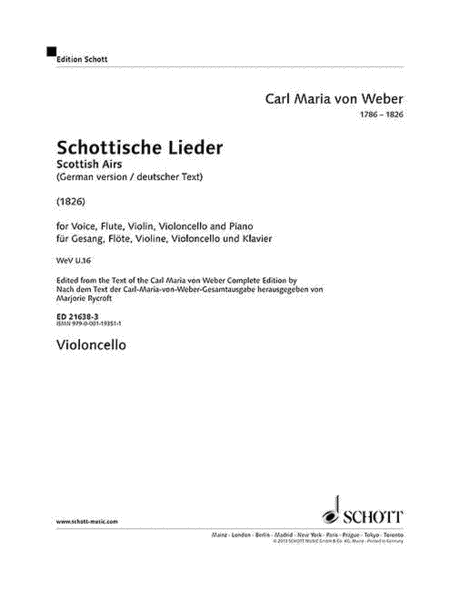 Scottish Airs Wev U.16 Cello Part (german Edition)