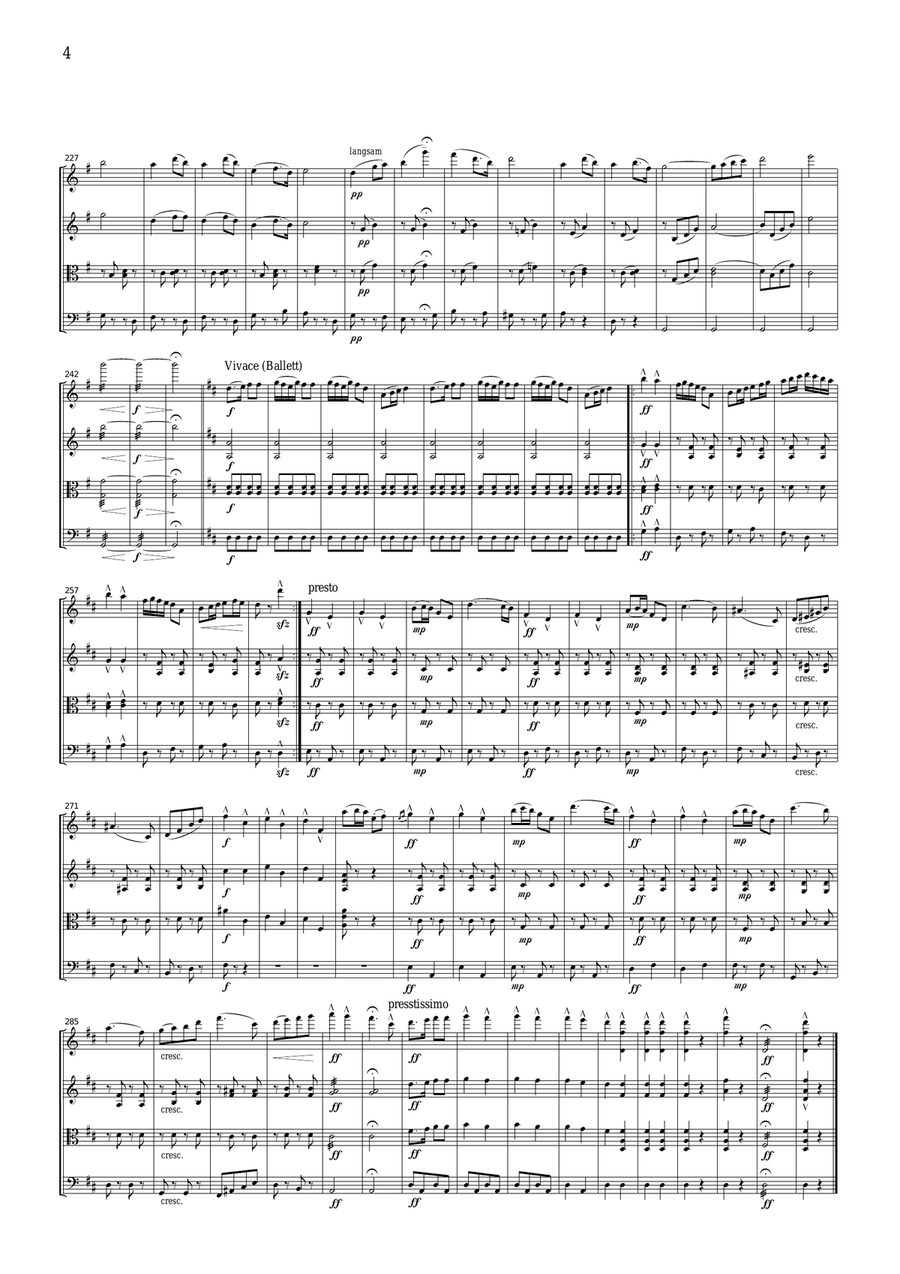 Lehar medley Die Lutige Witwe (The Merry Widow), for string quartet, CL001 String Quartet scores gallery preview page 4