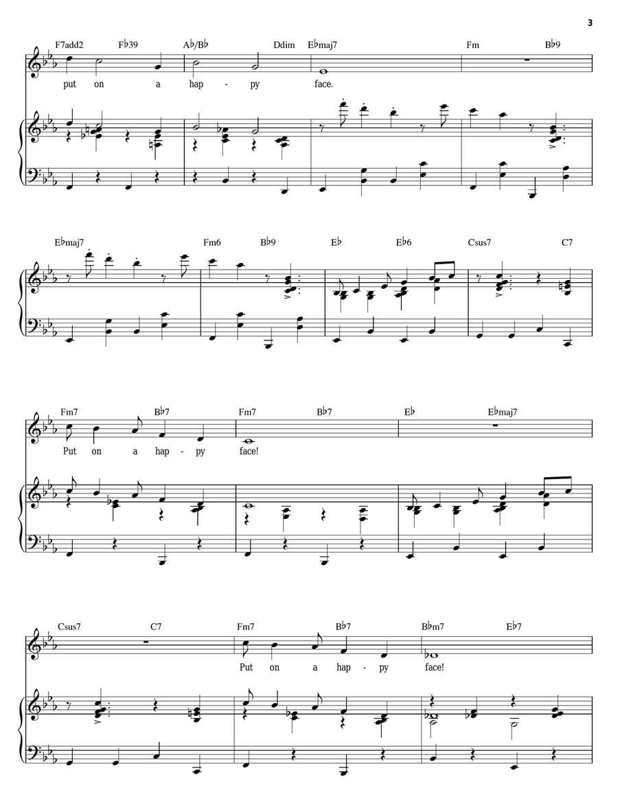 Put On A Happy Face Piano, Vocal scores gallery preview page 3