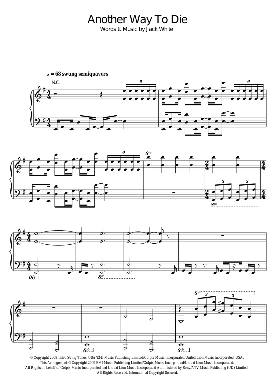 Another Way To Die (from James Bond: Quantum Of Solace) Guitar scores gallery preview page 1