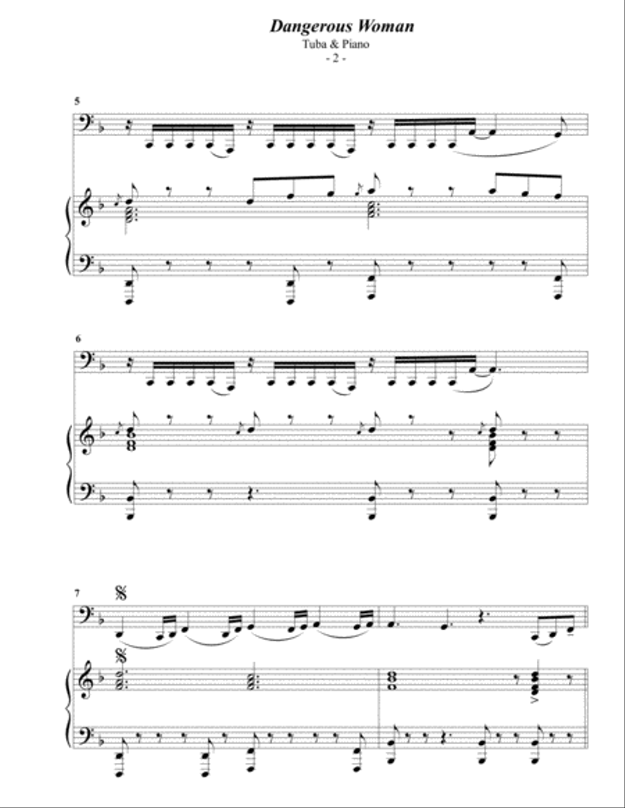 Dangerous Woman Piano scores gallery preview page 2