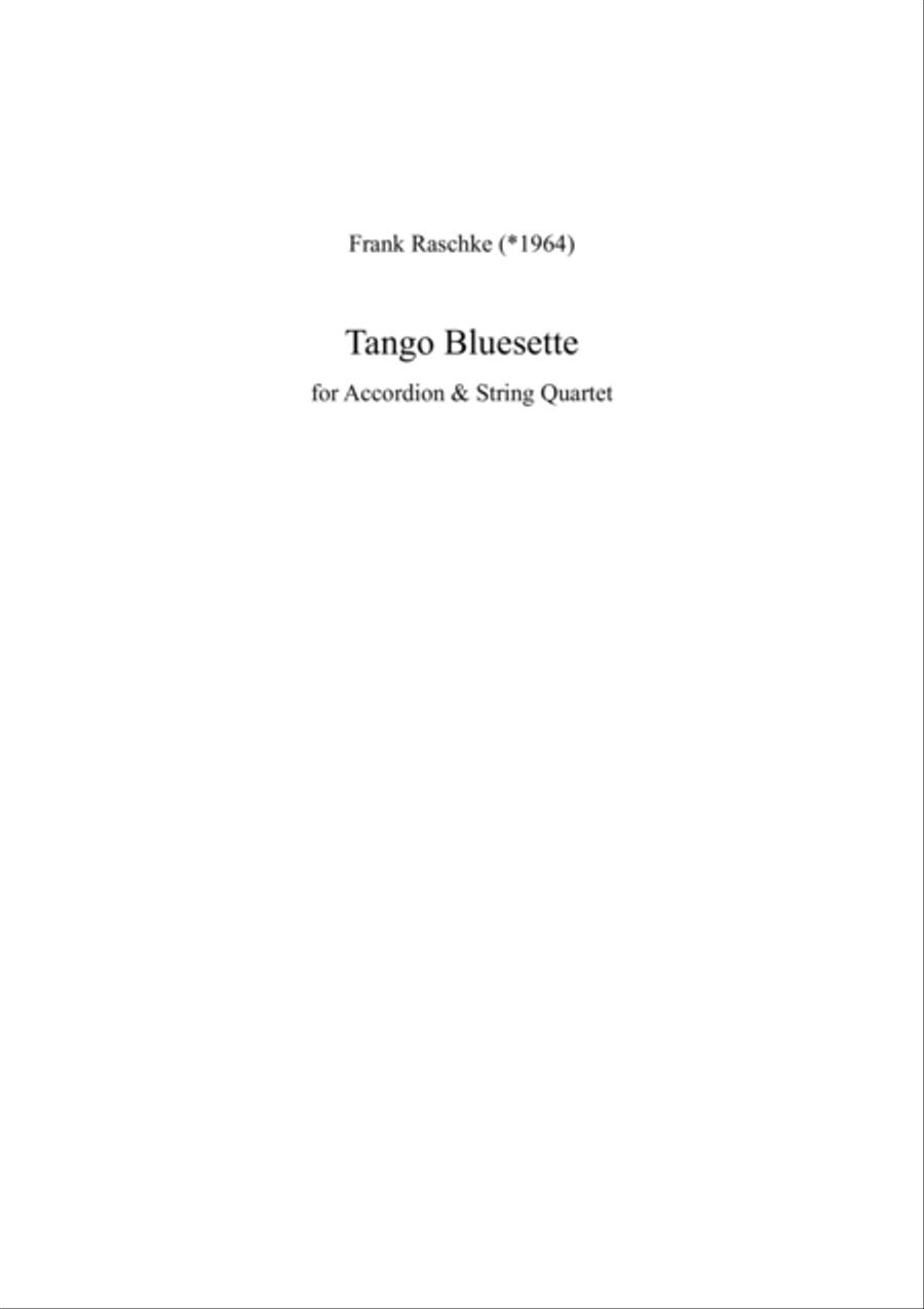 Tango Bluesette - for Accordion & String Quartet String Quartet scores gallery preview page 1