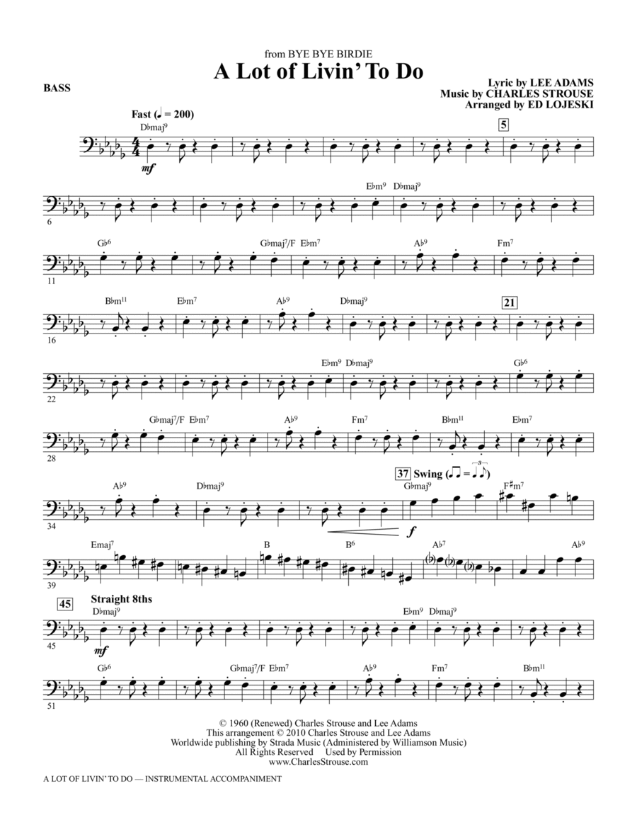 A Lot Of Livin' To Do - Bass Choir scores gallery preview page 1