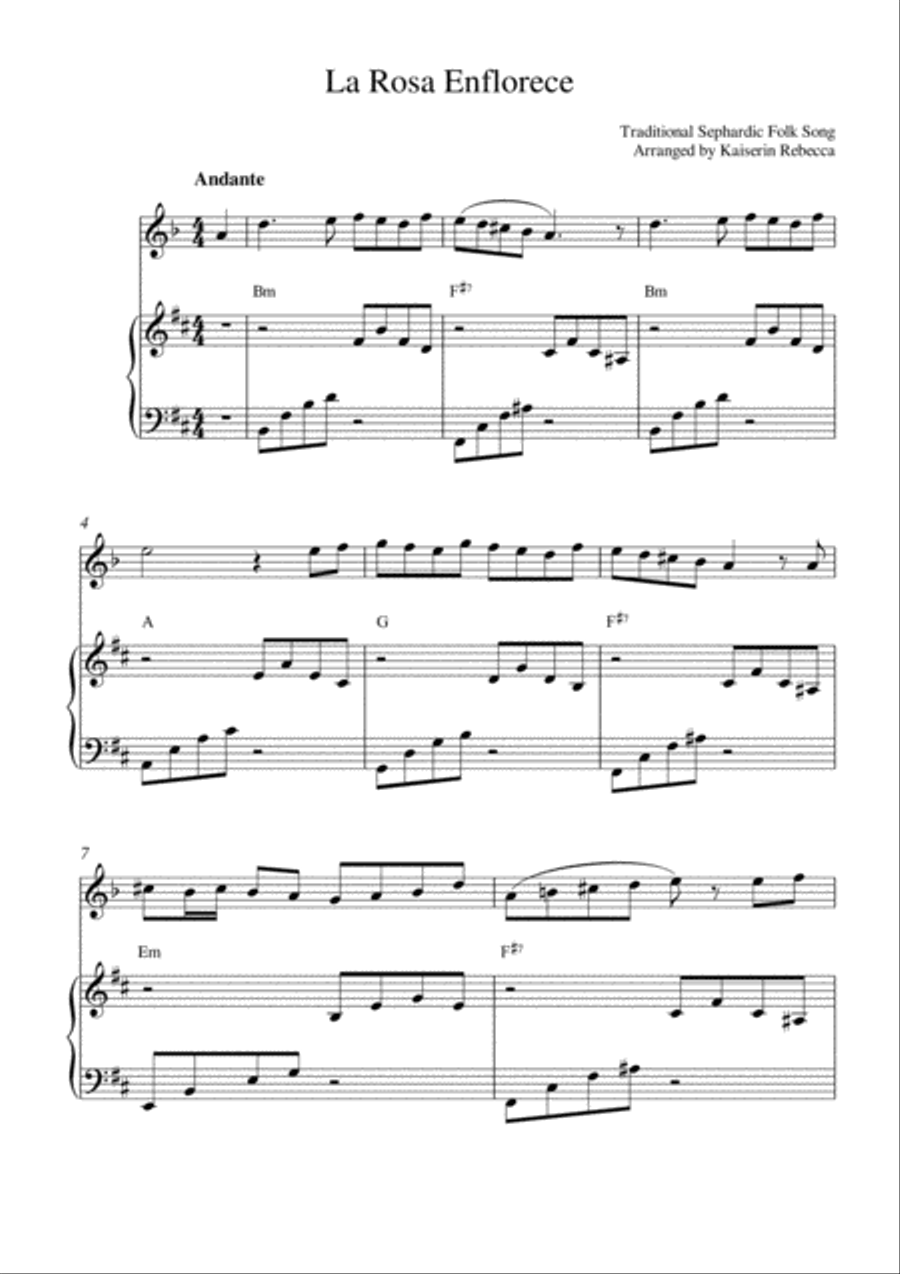 La Rosa Enflorece (The Rose Flowers) Clarinet Solo scores gallery preview page 1