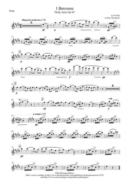 Fauré: Dolly Suite Op.56 Mvt.1 Berceuse (original key) - wind quintet image number null