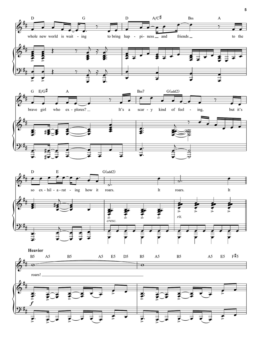 It Roars (from Mean Girls: The Broadway Musical) Voice scores gallery preview page 5