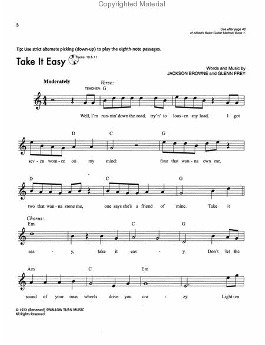 Alfred's Basic Guitar Pop Songs, Book 1 & 2 Electric Guitar scores gallery preview page 3