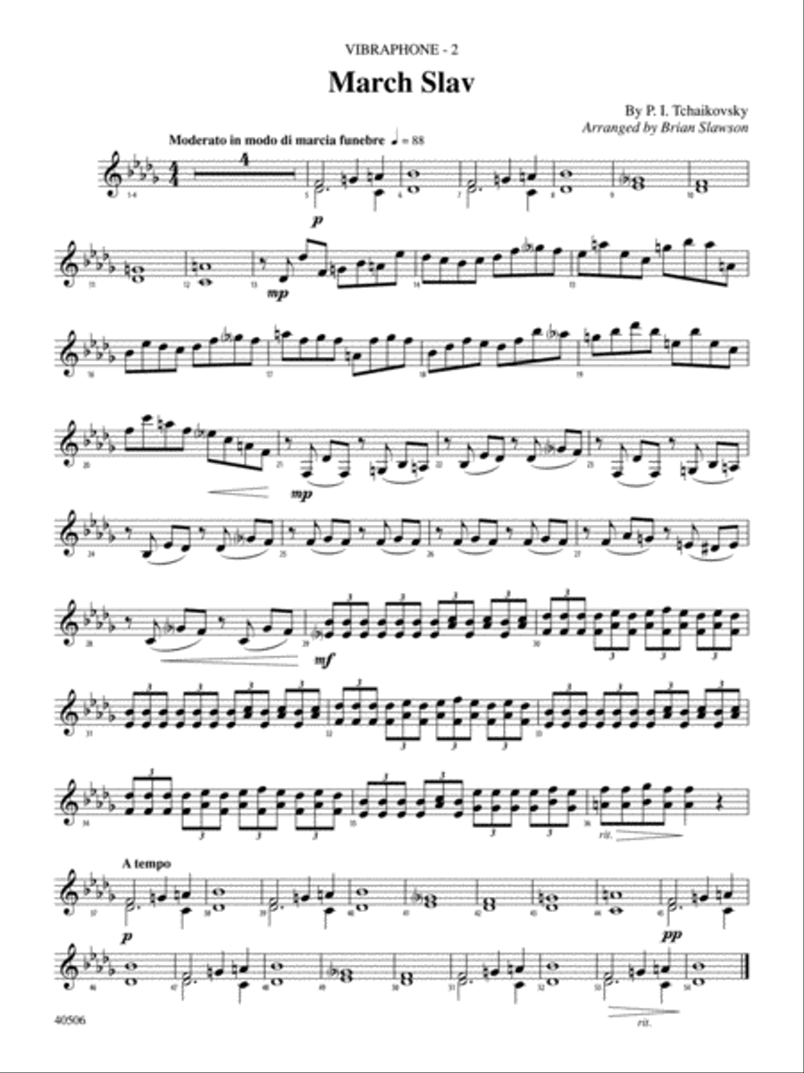 Classic Mallet Trios---Tchaikovsky: Vibraphone Percussion scores gallery preview page 2