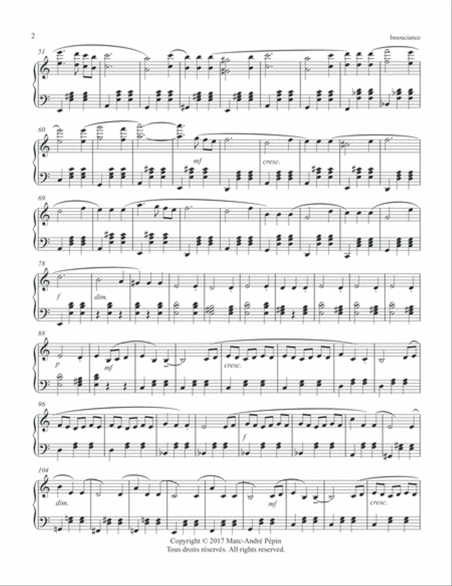 Carefreeness / Insouciance Piano Solo scores gallery preview page 3
