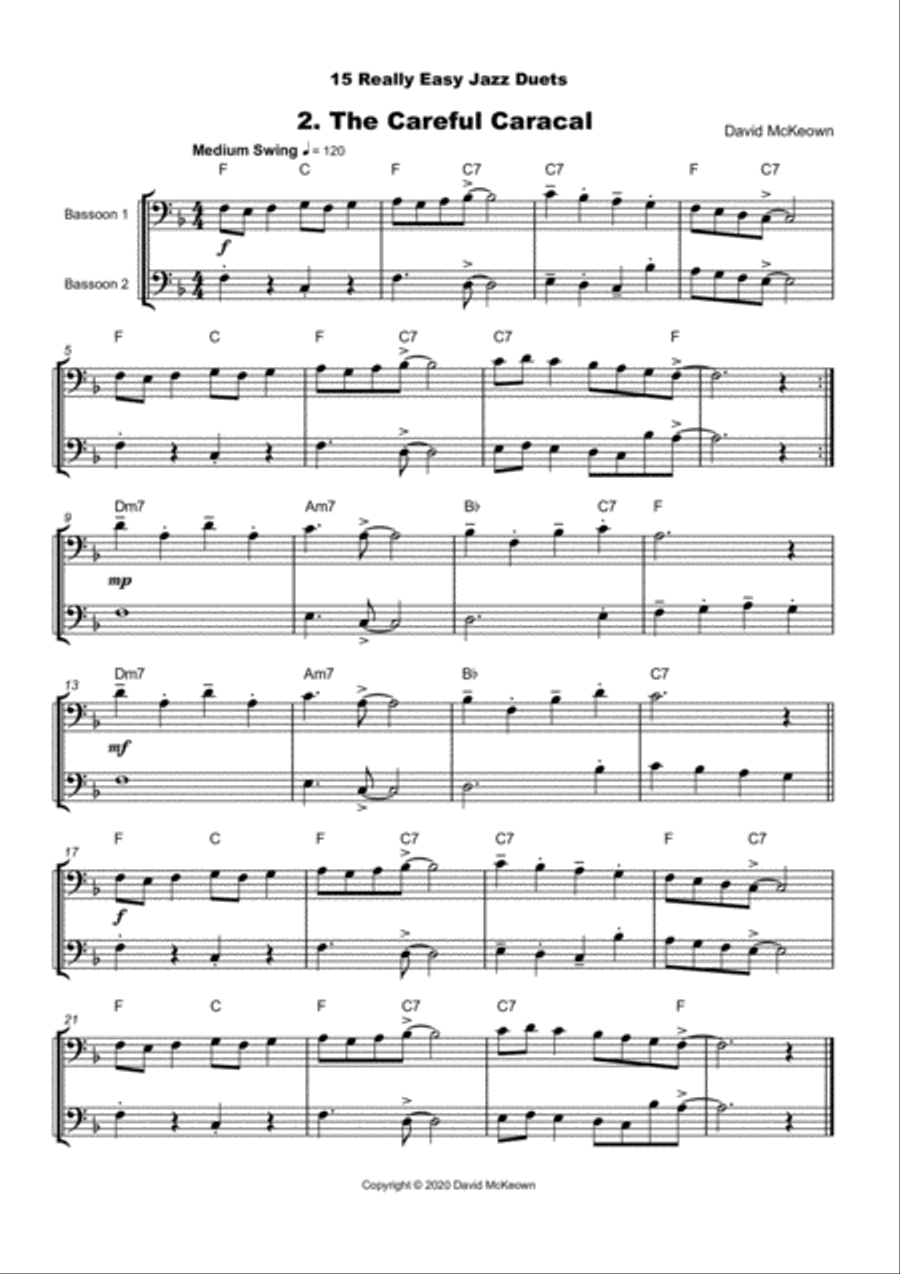 15 Really Easy Jazz Duets for Bassoon Duet Woodwind Duet scores gallery preview page 3