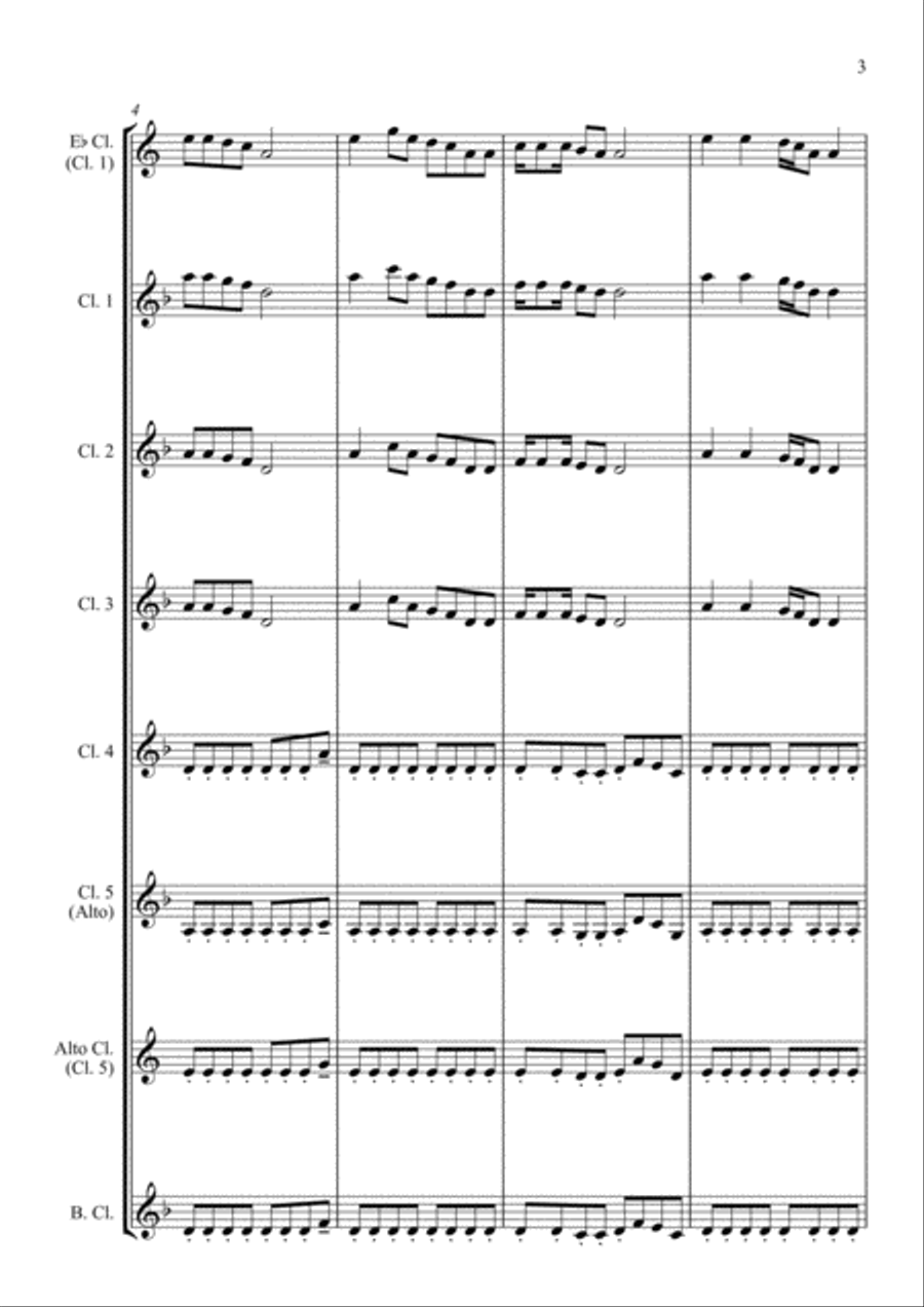 Rolling In The Deep Clarinet Choir scores gallery preview page 3