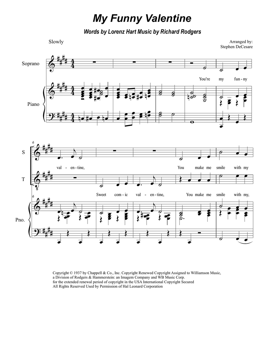 My Funny Valentine My Funny Valentine 2-Part scores gallery preview page 1