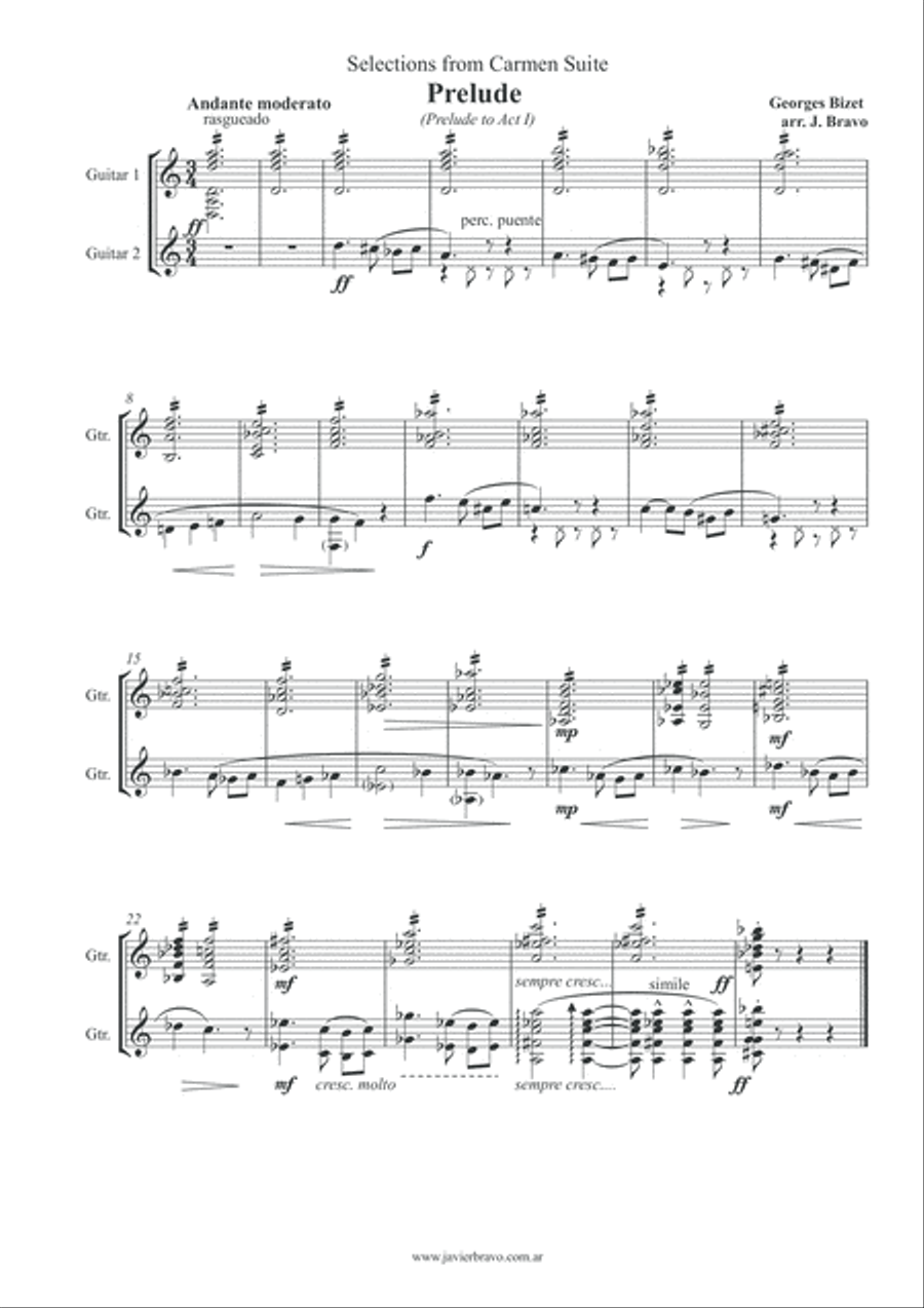 Bizet - Selections from Carmen Suite - Guitar duo