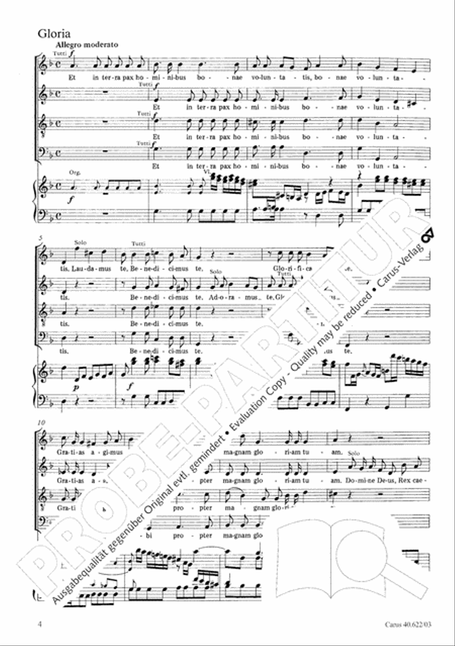 Missa brevis in D minor 4-Part scores gallery preview page 9